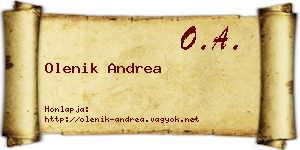 Olenik Andrea névjegykártya
